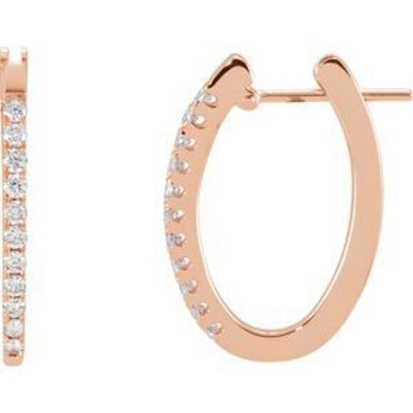 14K Rose 20 mm 1/3 CTW Natural Diamond Hoop Earrings